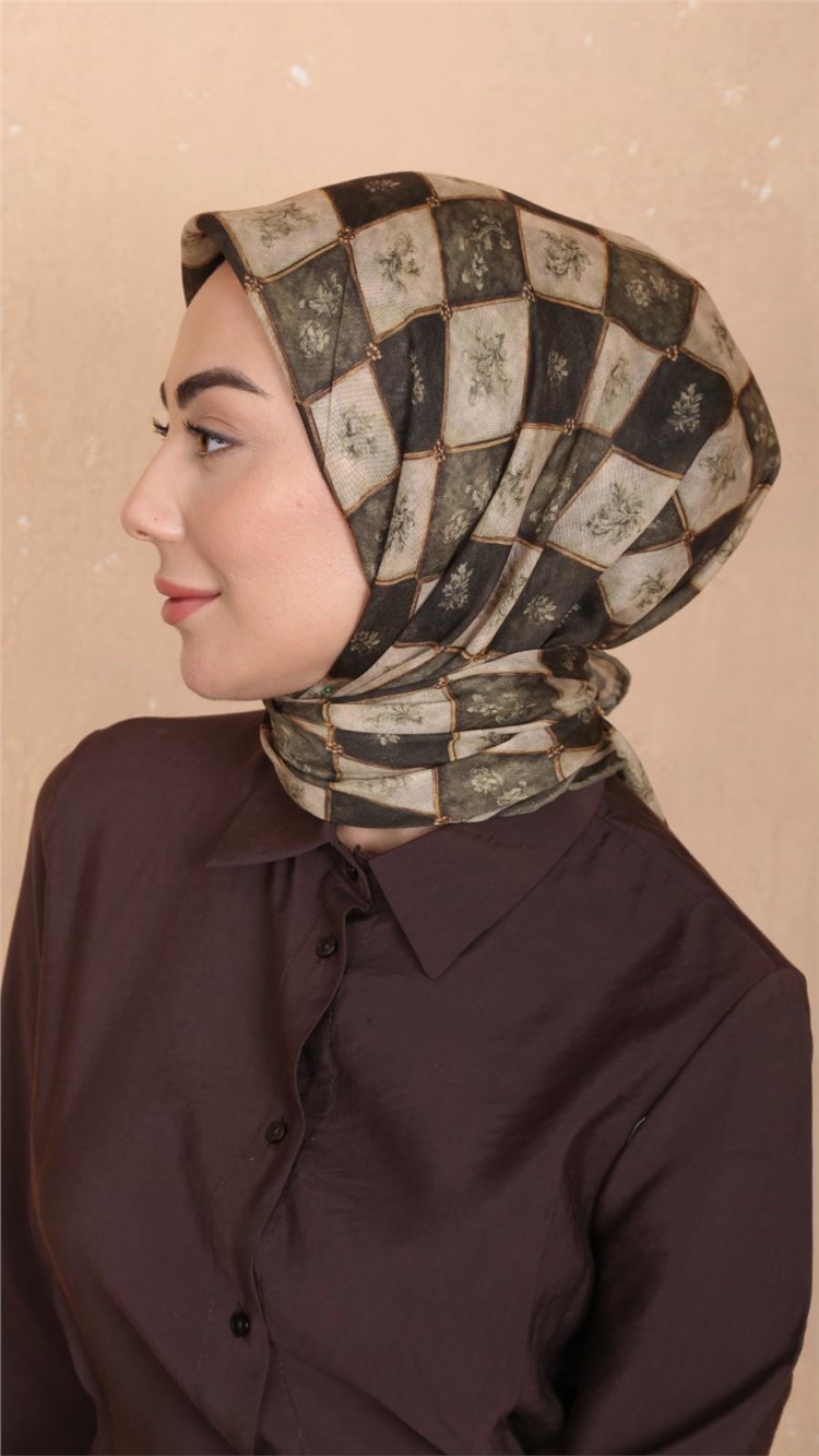 Lo'cella Pamuklu Soft Eşarp 4546-8 Yeşil 
