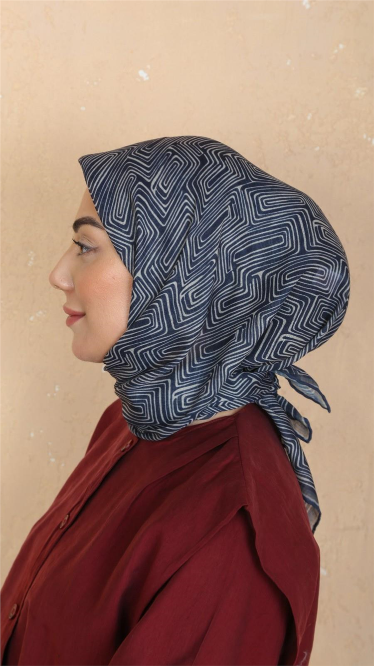 Lo'cella Pamuklu Soft Eşarp 4547-5 Lacivert 