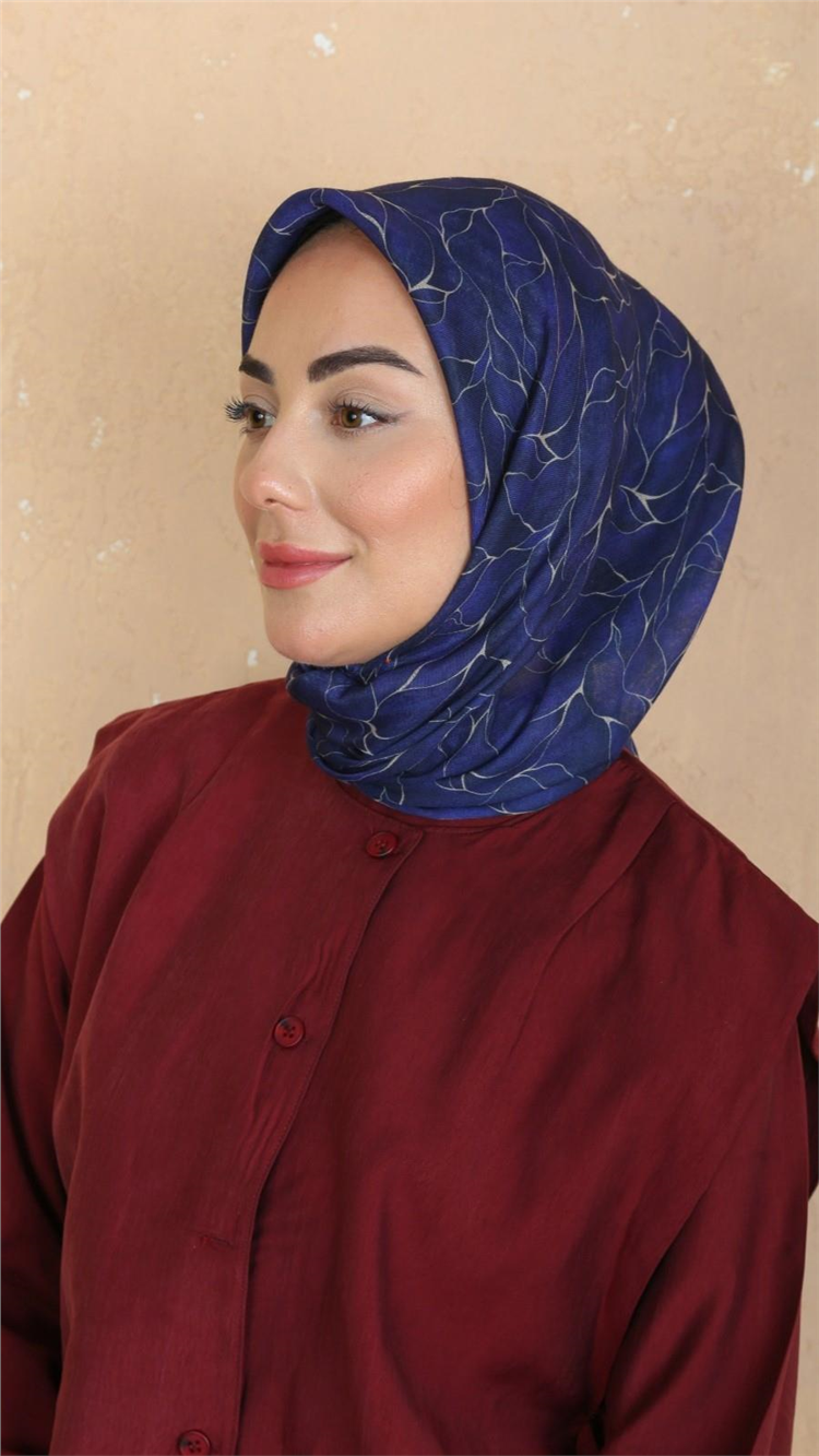 Lo'cella Pamuklu Soft Eşarp 4547-7 Lacivert 