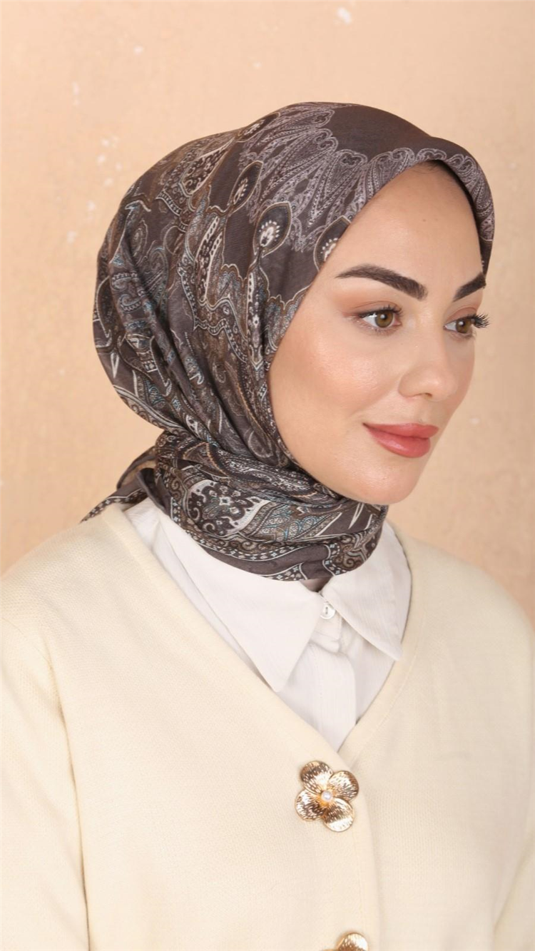 Lo'cella Pamuklu Soft Eşarp 4548-10 Koyu Vizon 