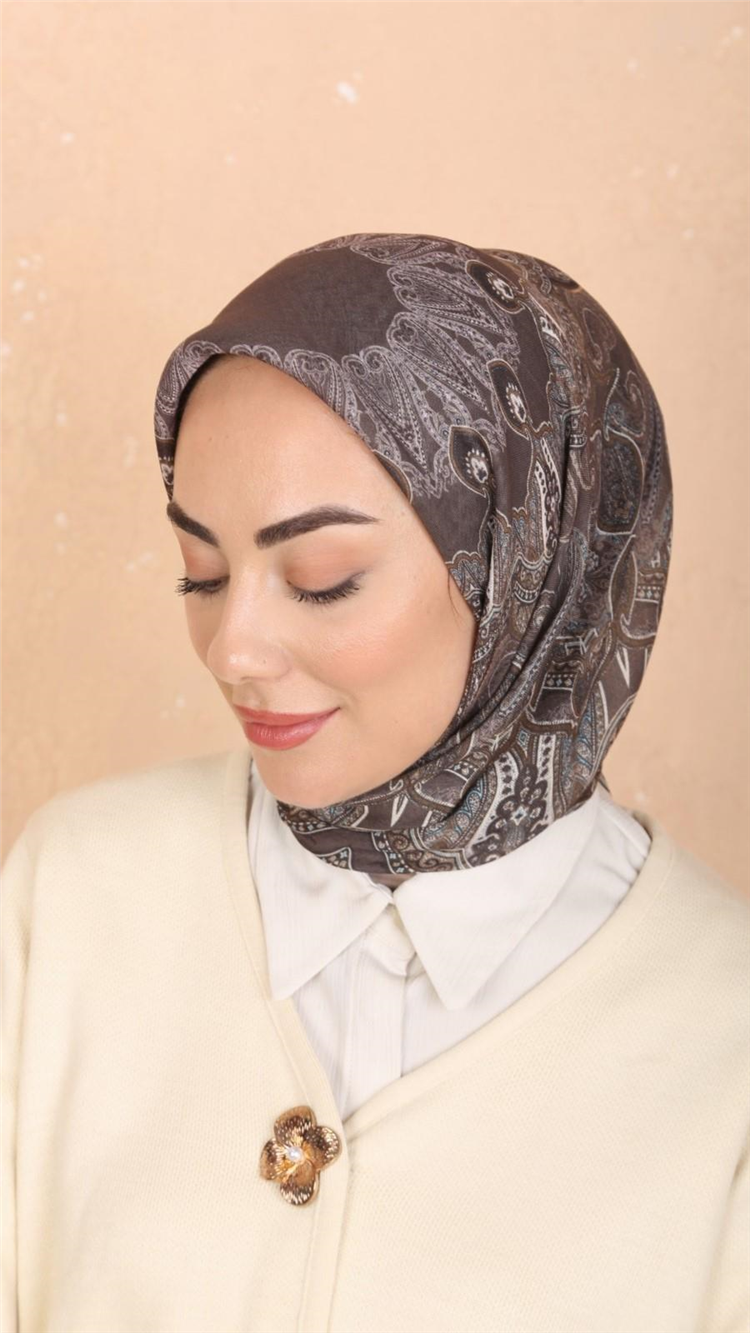 Lo'cella Pamuklu Soft Eşarp 4548-10 Koyu Vizon 