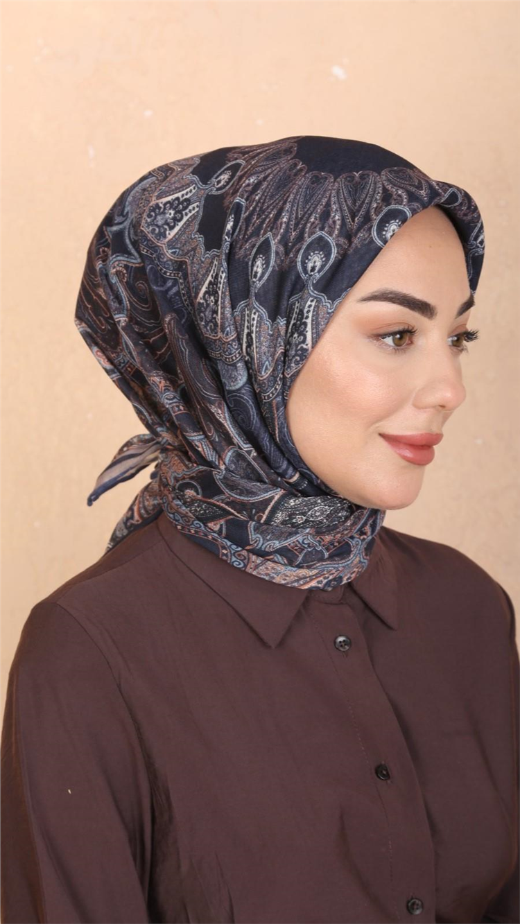 Lo'cella Pamuklu Soft Eşarp 4548-4 Lacivert 