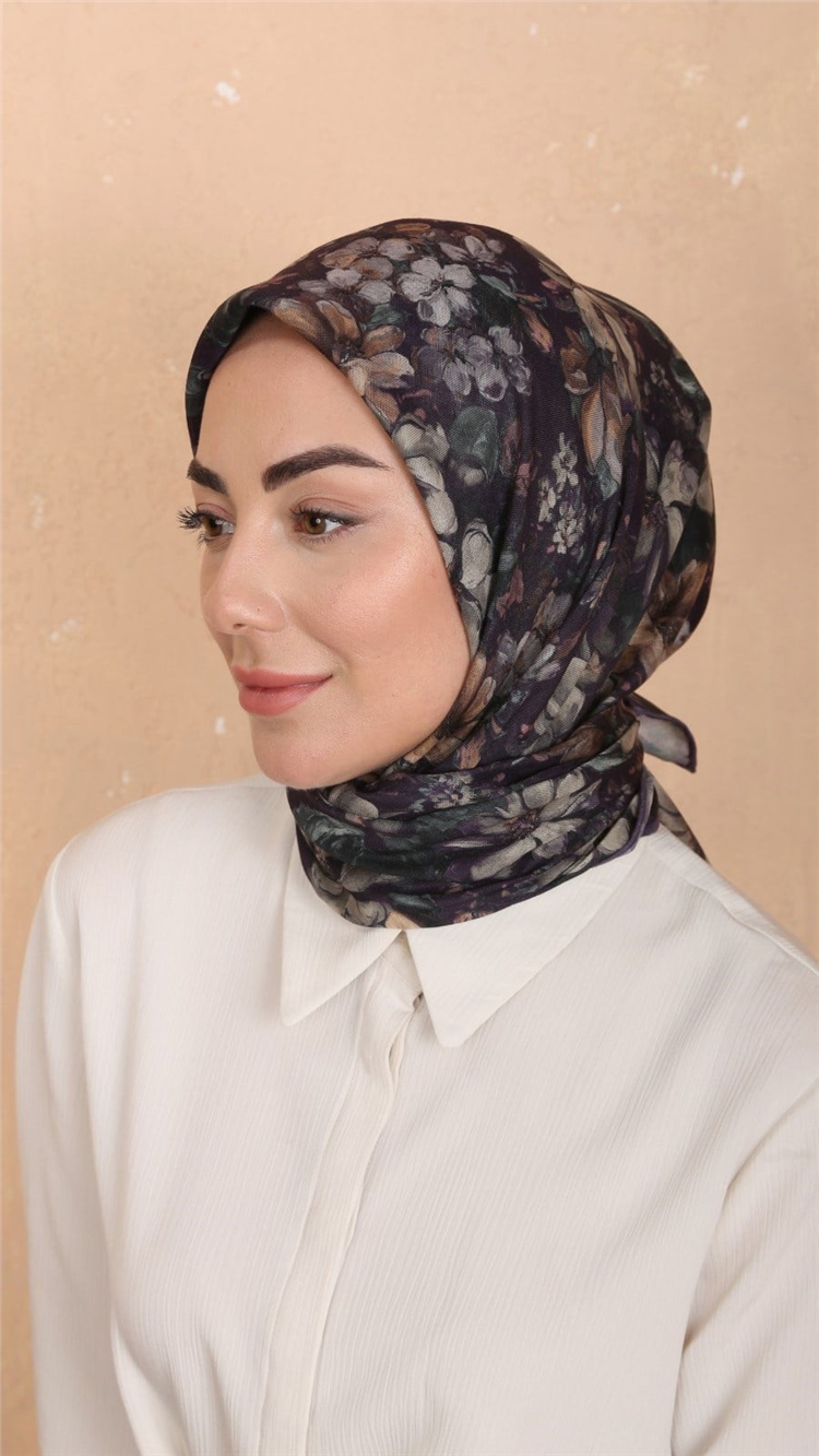 Lo'cella Pamuklu Soft Eşarp 4549-1 Mor 