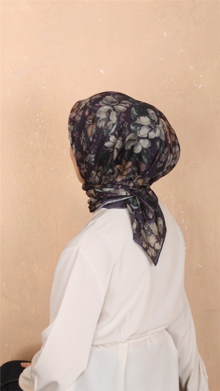 Lo'cella Pamuklu Soft Eşarp 4549-1 Mor 