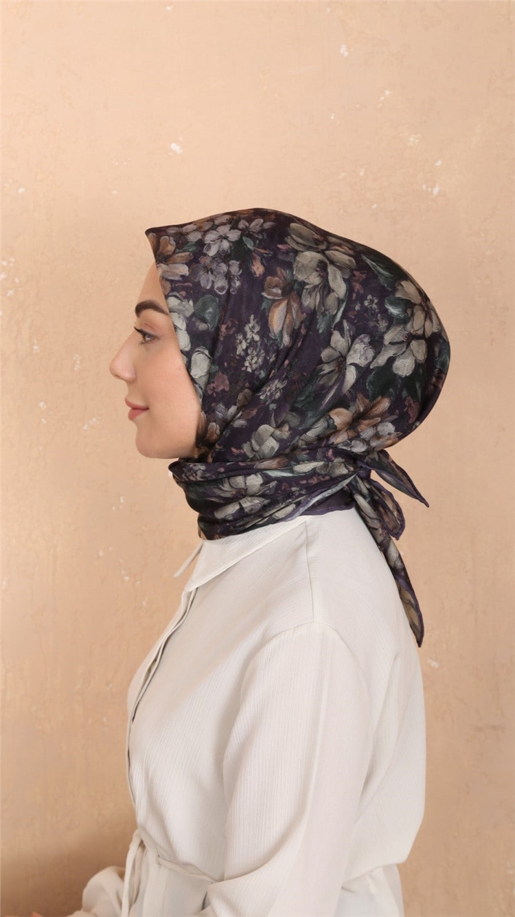 Lo'cella Pamuklu Soft Eşarp 4549-1 Mor 