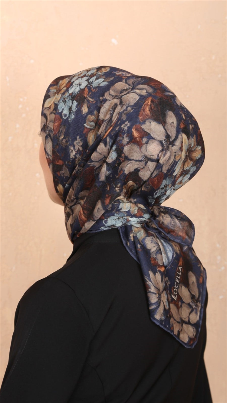Lo'cella Pamuklu Soft Eşarp 4549-12 Lacivert 