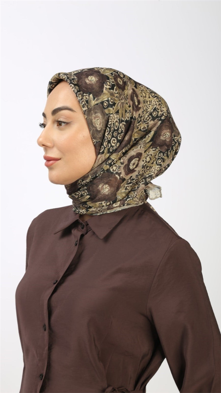 Lo'cella Pamuklu Soft Eşarp 4550-5 Kahve 