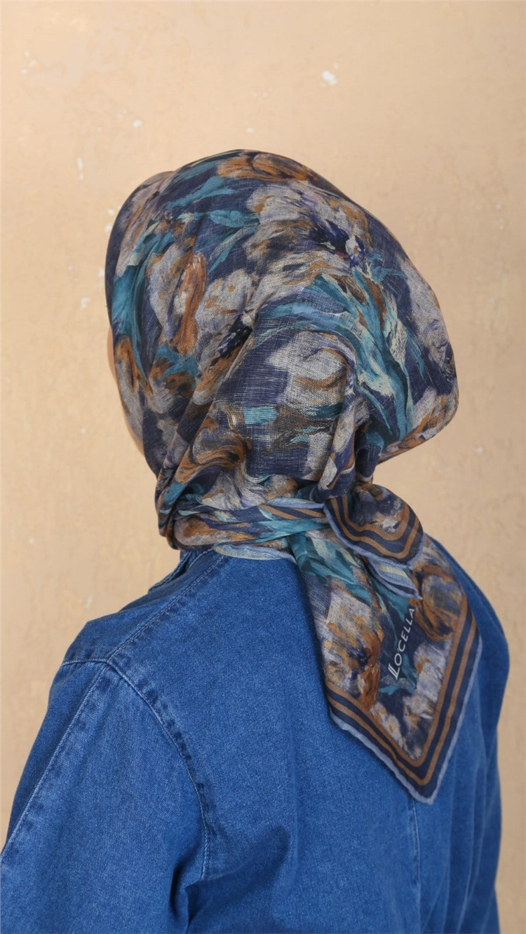 Lo'cella Pamuklu Soft Eşarp 4551-10 Lacivert 