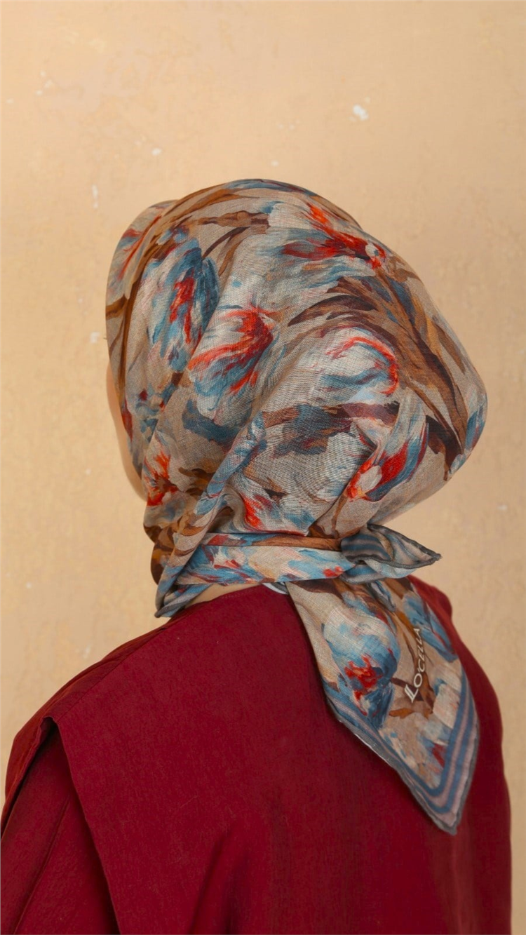 Lo'cella Pamuklu Soft Eşarp 4551-12 Koyu Bej 