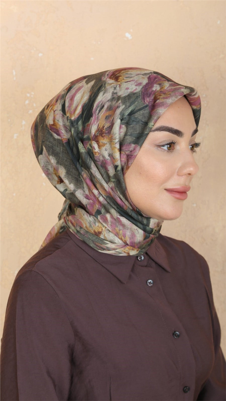 Lo'cella Pamuklu Soft Eşarp 4551-13 Haki 