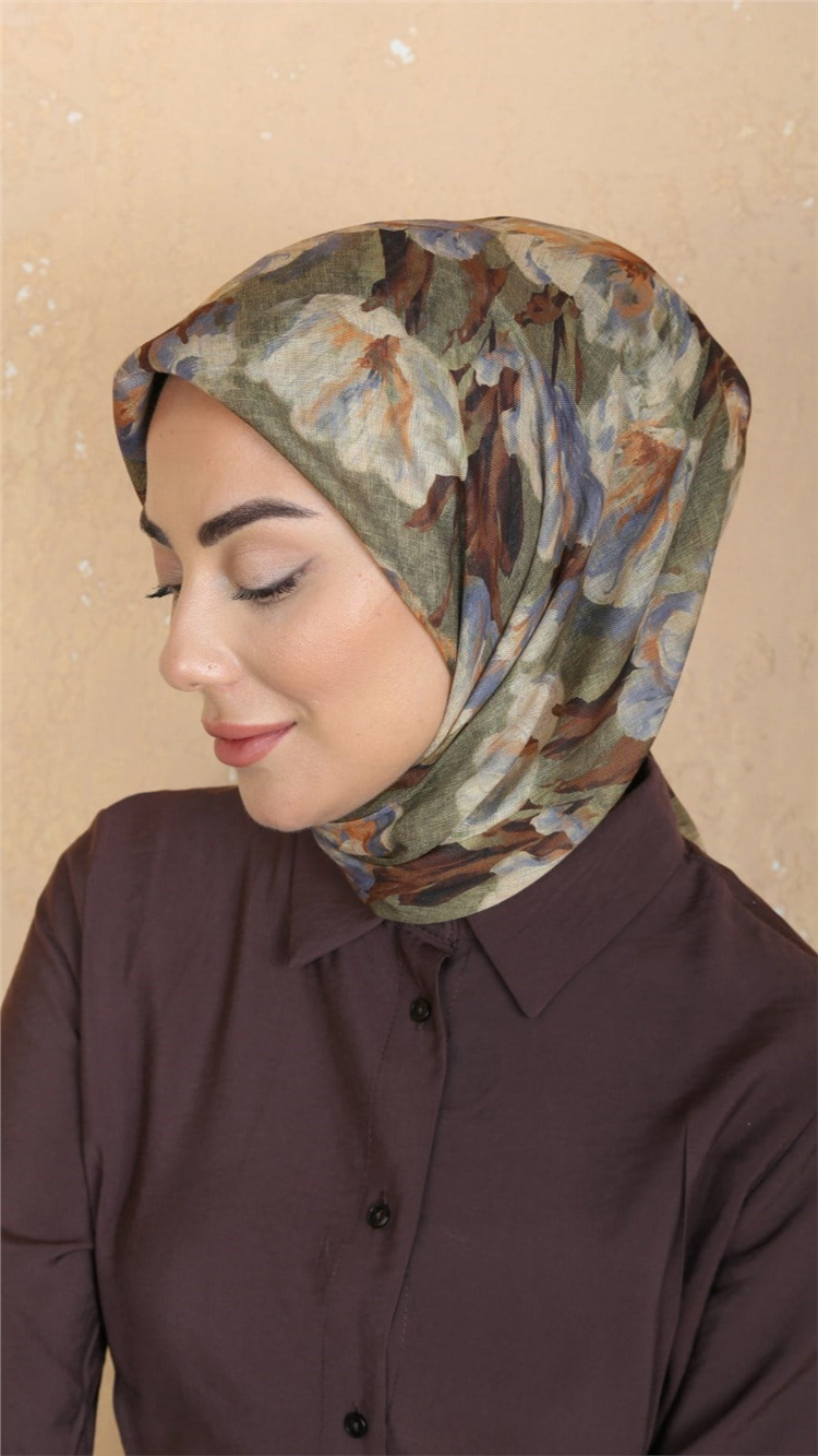 Lo'cella Pamuklu Soft Eşarp 4551-3 Yeşil 