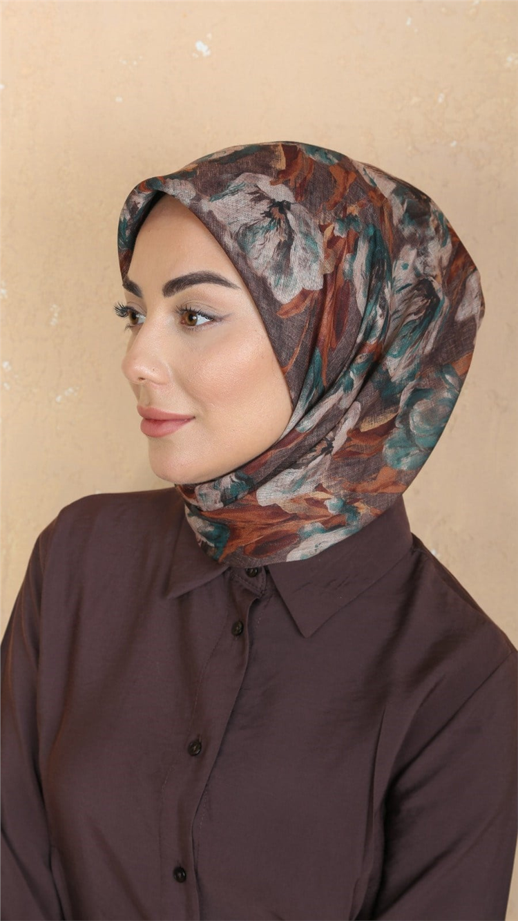 Lo'cella Pamuklu Soft Eşarp 4551-4 Kahve 