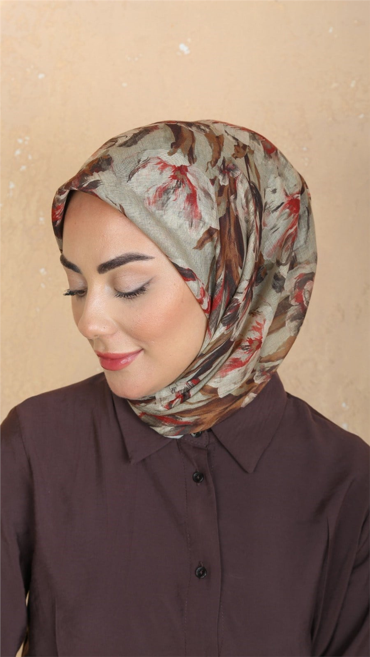 Lo'cella Pamuklu Soft Eşarp 4551-5 Bej 