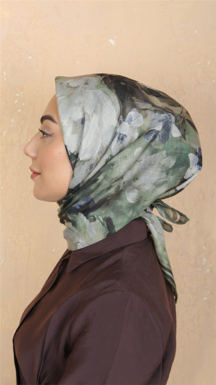 Lo'cella Pamuklu Soft Eşarp 4552-1 Yeşil 