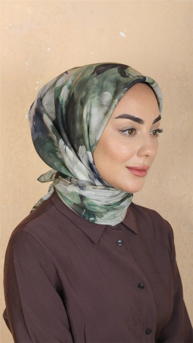 Lo'cella Pamuklu Soft Eşarp 4552-1 Yeşil 