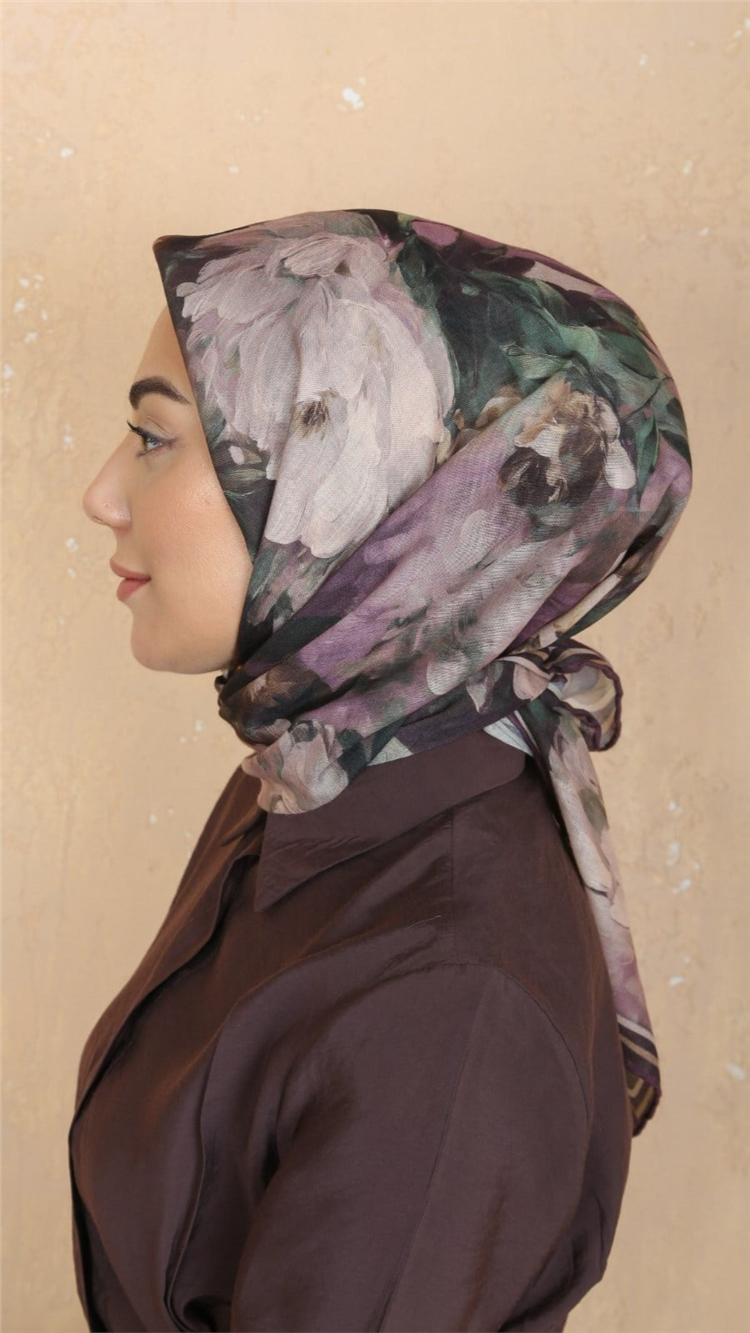 Lo'cella Pamuklu Soft Eşarp 4552-6 Mürdüm 