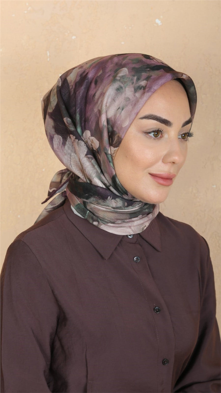 Lo'cella Pamuklu Soft Eşarp 4552-6 Mürdüm 