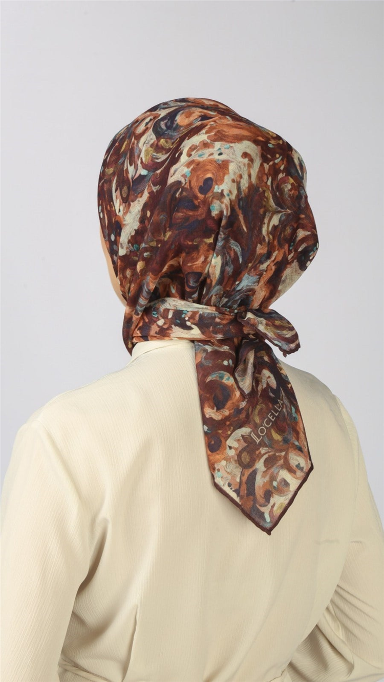 Lo'cella Pamuklu Soft Eşarp 4553-1 Koyu Bordo 