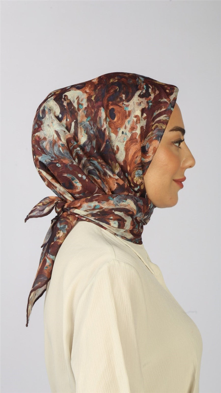 Lo'cella Pamuklu Soft Eşarp 4553-1 Koyu Bordo 
