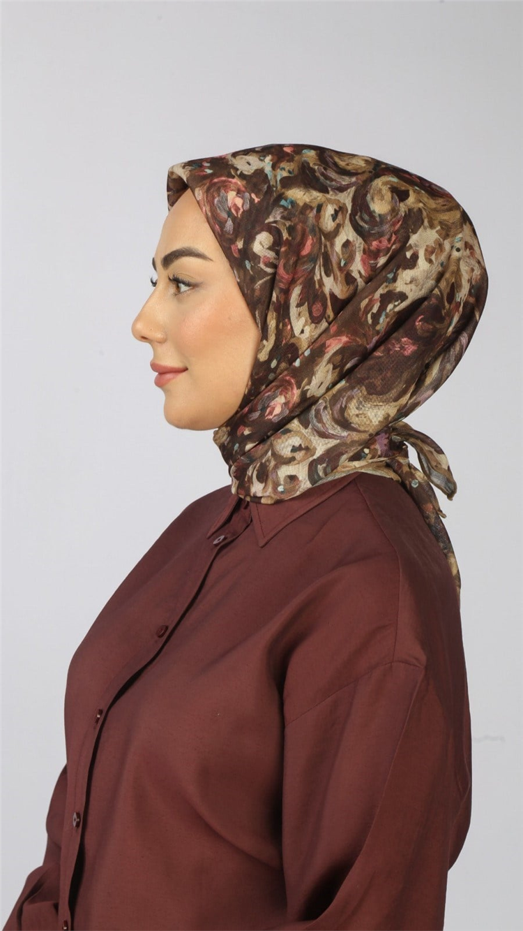 Lo'cella Pamuklu Soft Eşarp 4553-2 Vizon Kahve 