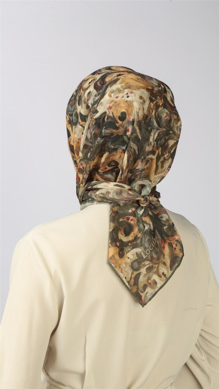 Lo'cella Pamuklu Soft Eşarp 4553-3 Yeşil 