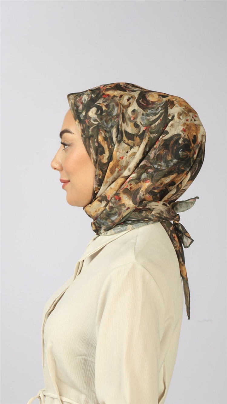 Lo'cella Pamuklu Soft Eşarp 4553-3 Yeşil 