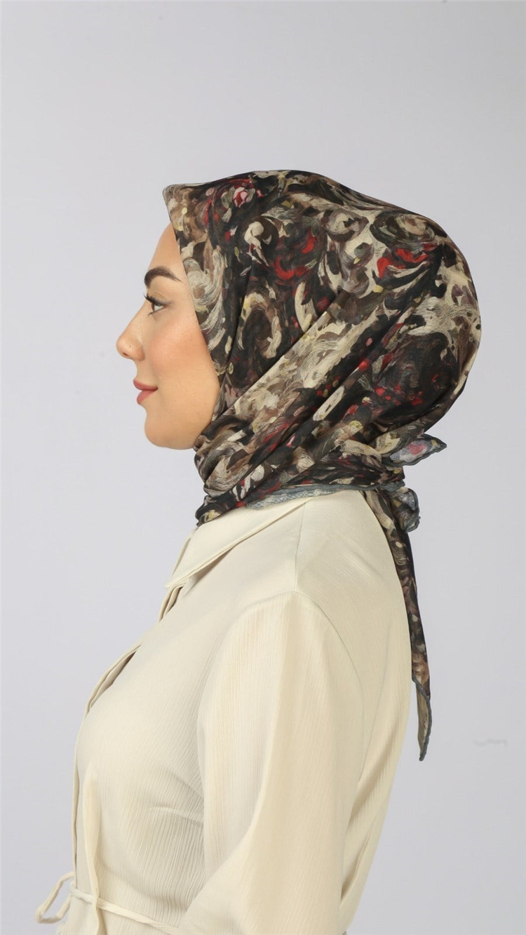 Lo'cella Pamuklu Soft Eşarp 4553-5 Siyah 