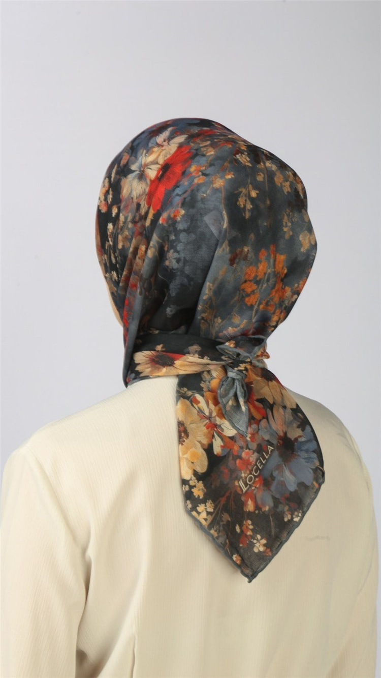 Lo'cella Pamuklu Soft Eşarp 4554-10 Lacivert 