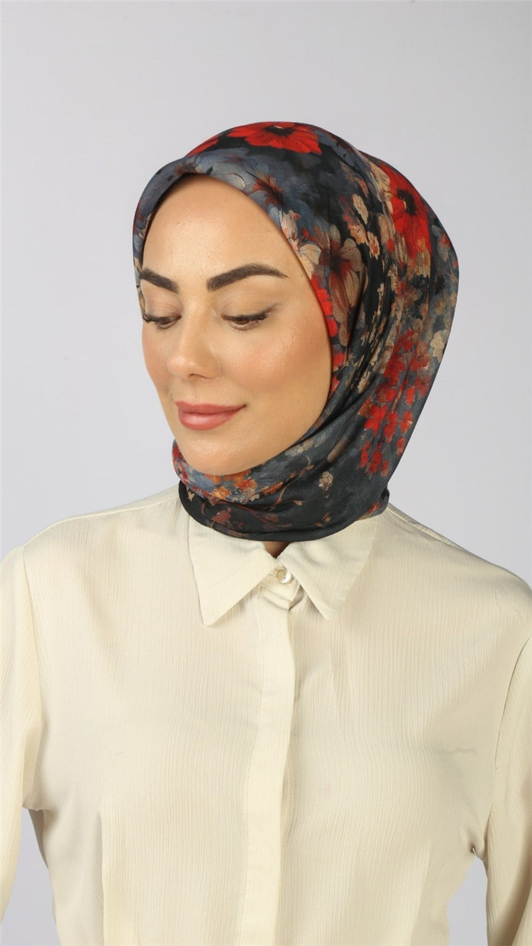 Lo'cella Pamuklu Soft Eşarp 4554-10 Lacivert 