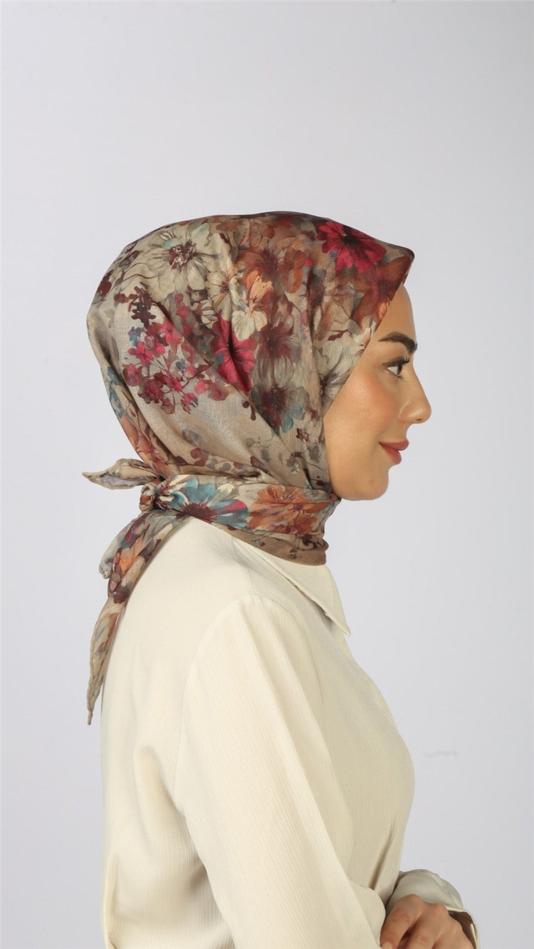 Lo'cella Pamuklu Soft Eşarp 4554-4 Krem 