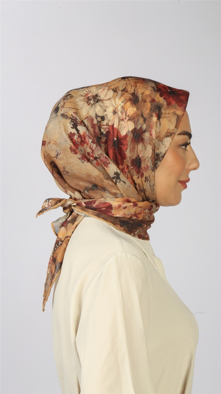Lo'cella Pamuklu Soft Eşarp 4554-7 Camel 