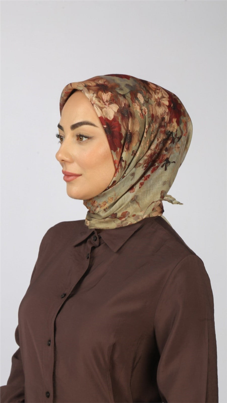 Lo'cella Pamuklu Soft Eşarp 4554-8 Açık Vizon 