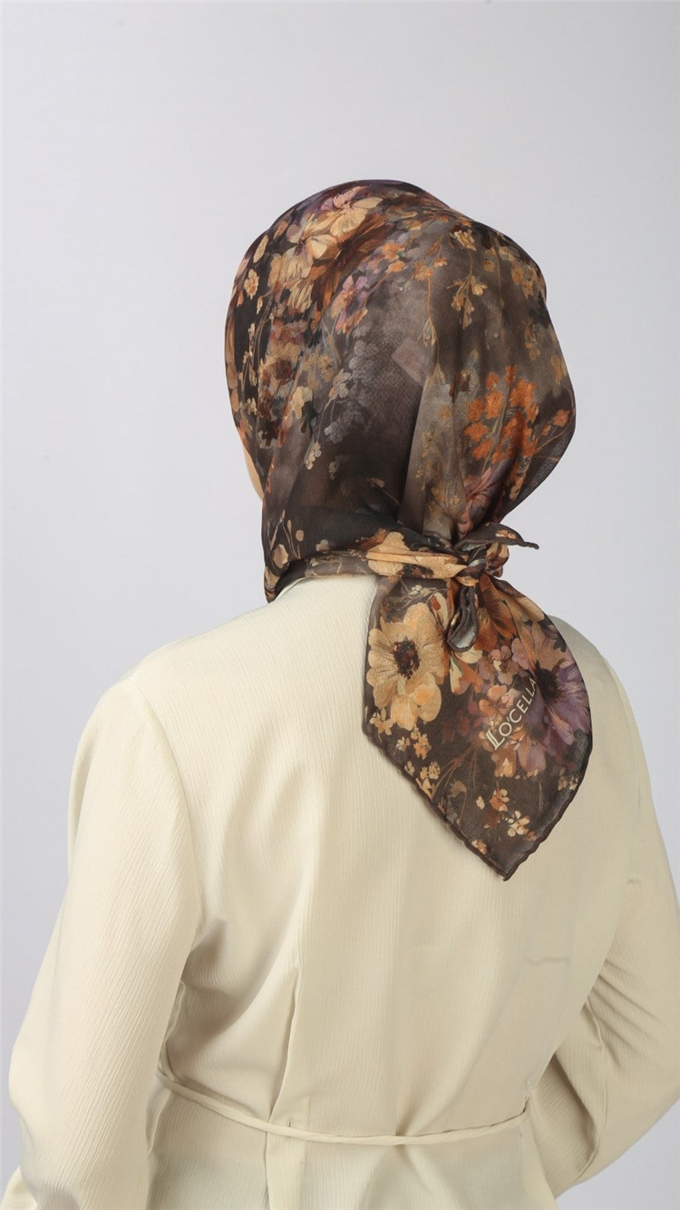 Lo'cella Pamuklu Soft Eşarp 4554-9 Kahve 