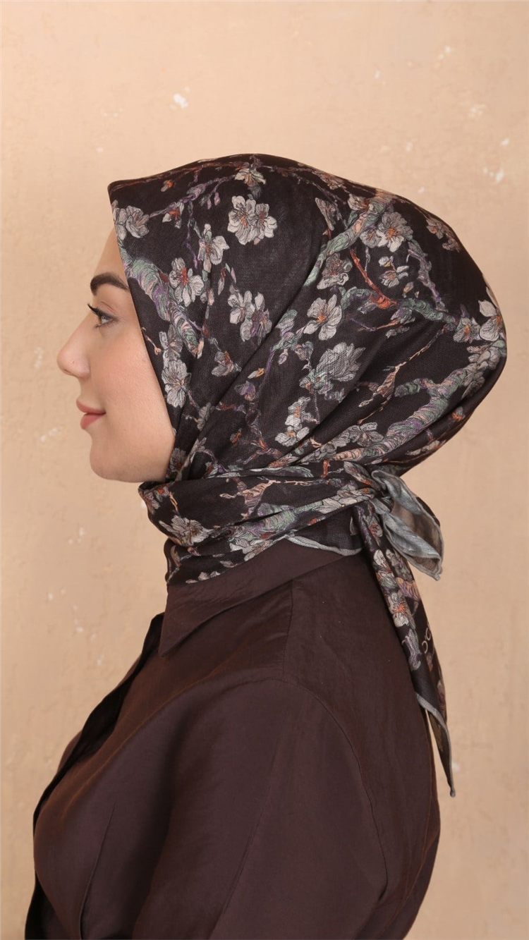Lo'cella Pamuklu Soft Eşarp 4555-10 Acı Kahve 