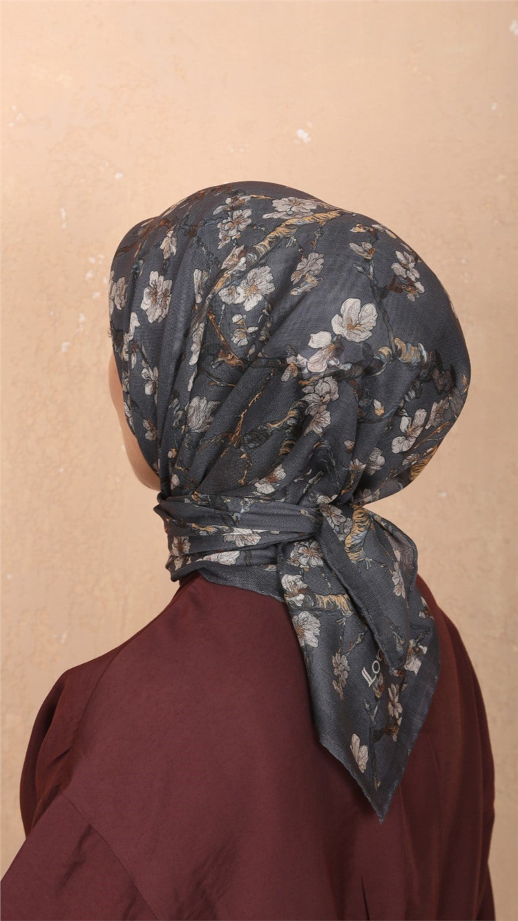 Lo'cella Pamuklu Soft Eşarp 4555-3 Gri 