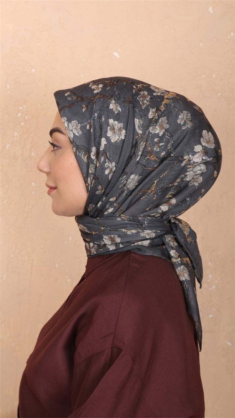 Lo'cella Pamuklu Soft Eşarp 4555-3 Gri 