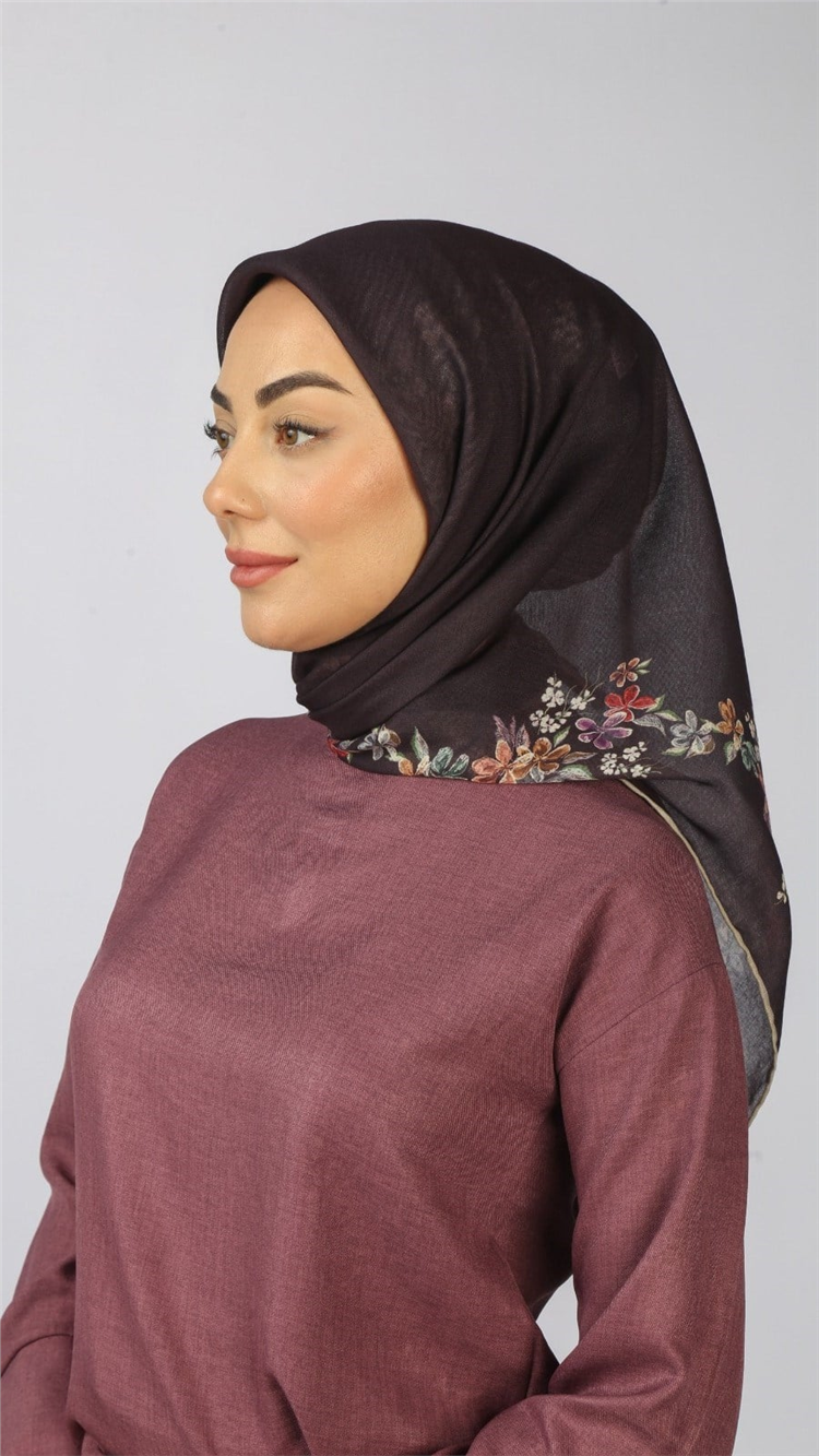 Lo'cella Pamuklu Soft Eşarp 4556-10 Koyu Mürdüm 