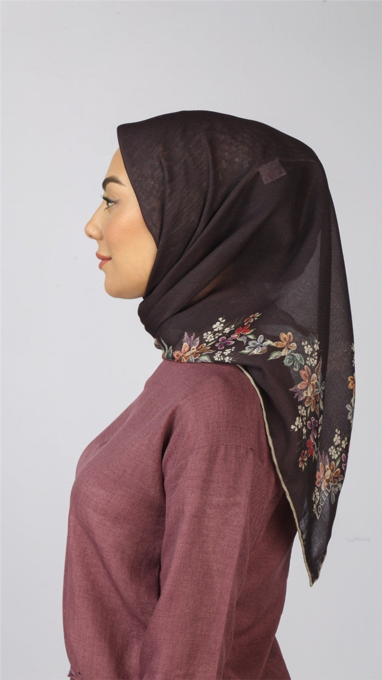Lo'cella Pamuklu Soft Eşarp 4556-10 Koyu Mürdüm 