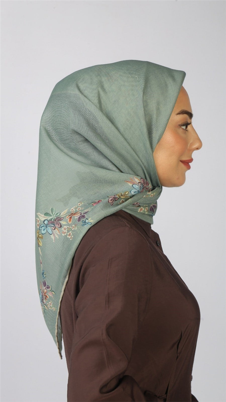 Lo'cella Pamuklu Soft Eşarp 4556-5 Su Yeşili 