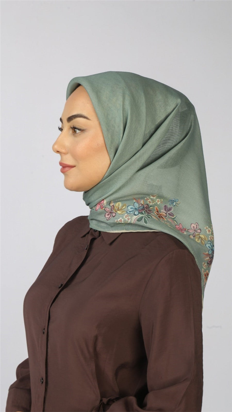 Lo'cella Pamuklu Soft Eşarp 4556-5 Su Yeşili 