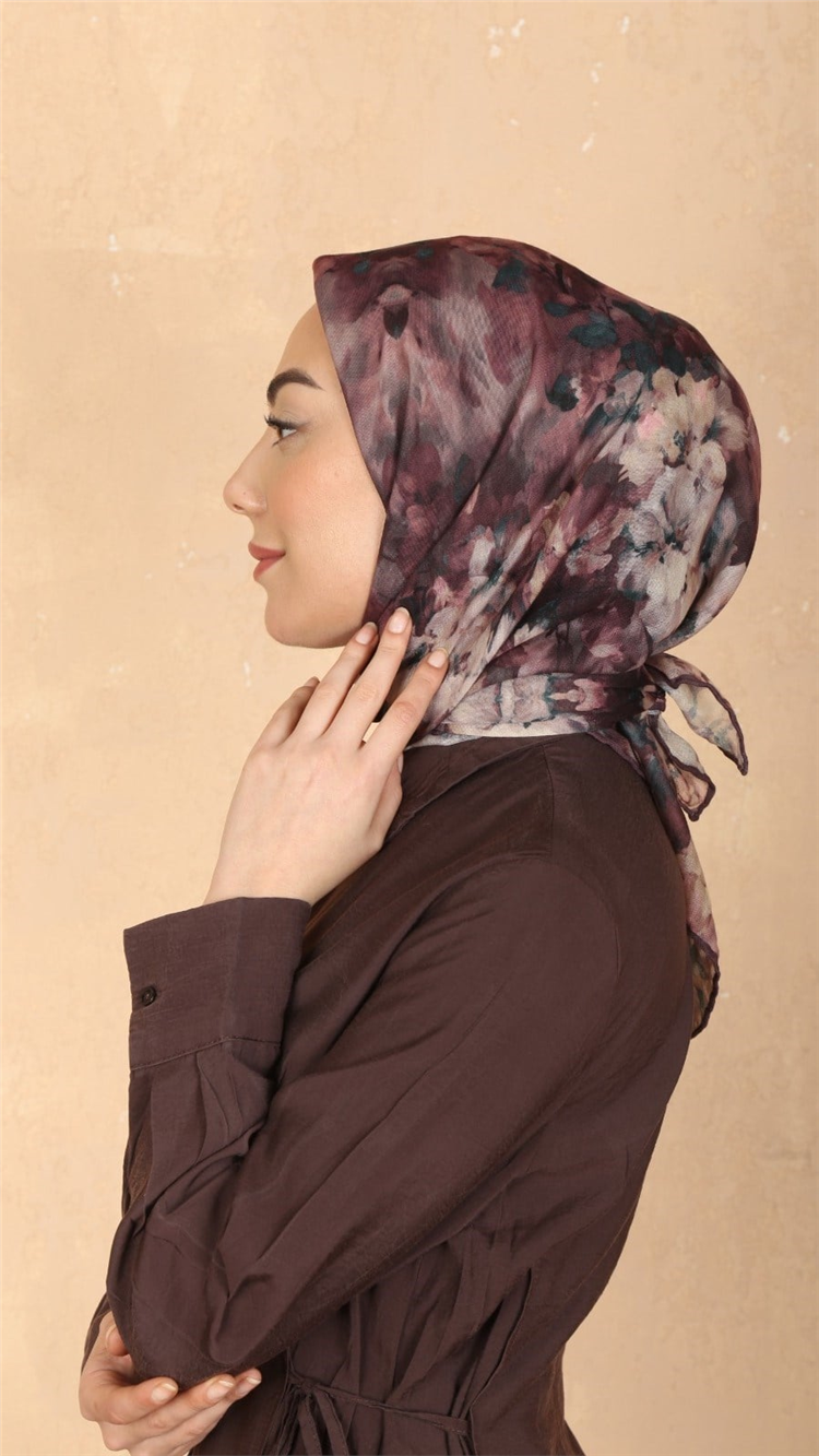 Lo'cella Pamuklu Soft Eşarp 4557-5 Mürdüm 