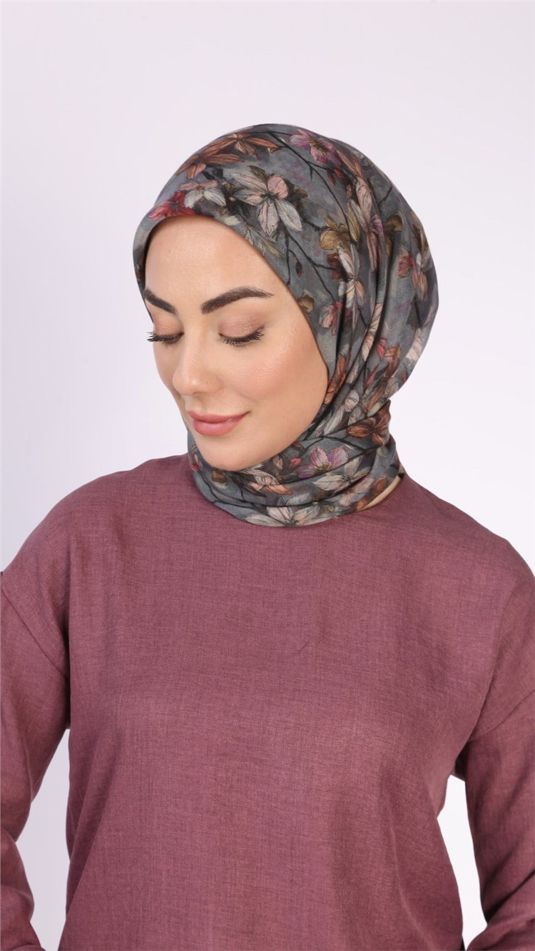 Lo'cella Pamuklu Soft Eşarp 4559-1 Gri 
