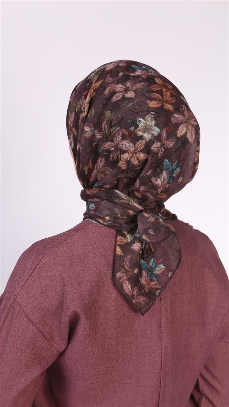 Lo'cella Pamuklu Soft Eşarp 4559-3 Mürdüm 