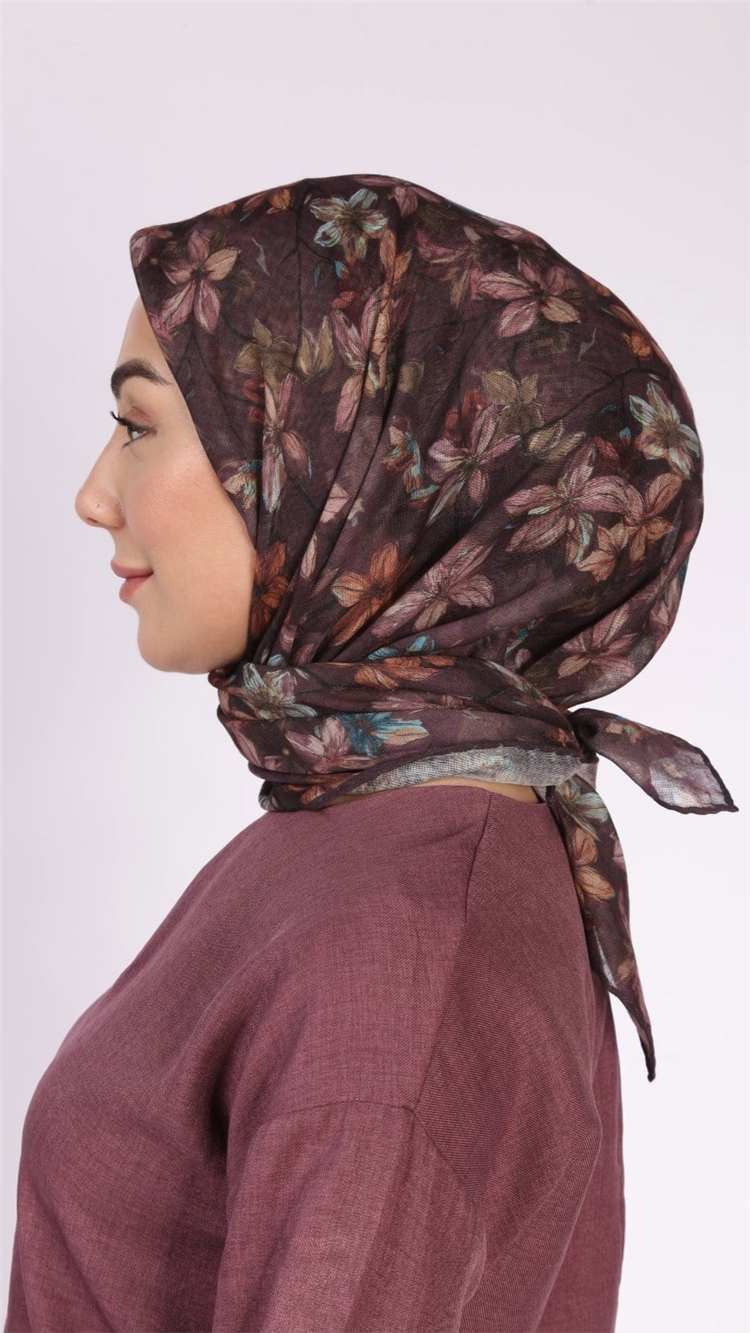 Lo'cella Pamuklu Soft Eşarp 4559-3 Mürdüm 