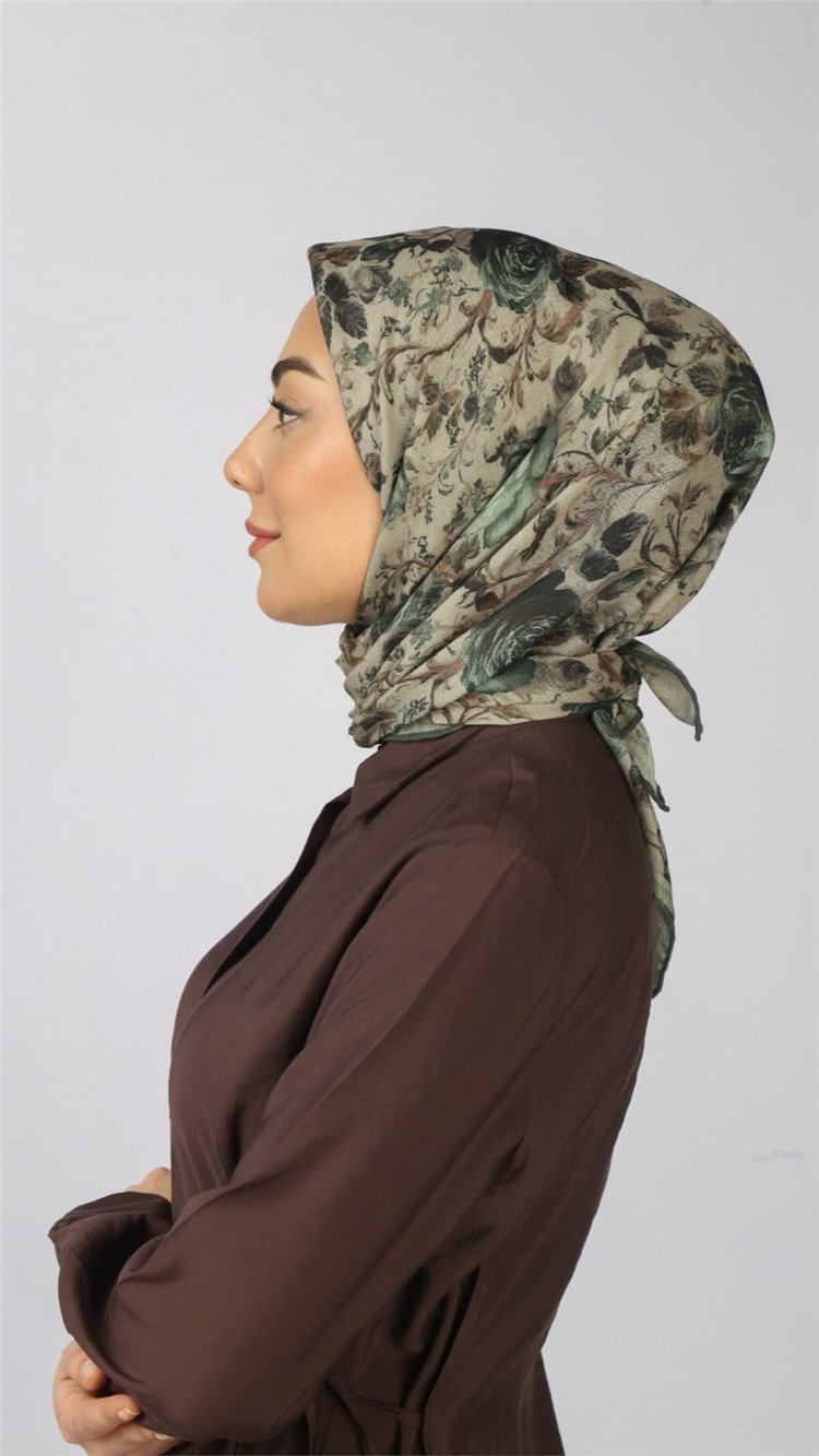 Lo'cella Pamuklu Soft Eşarp 4560-10 Koyu Bej 