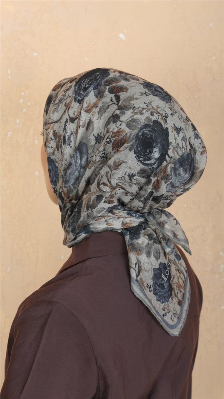 Lo'cella Pamuklu Soft Eşarp 4560-6 Koyu Krem 
