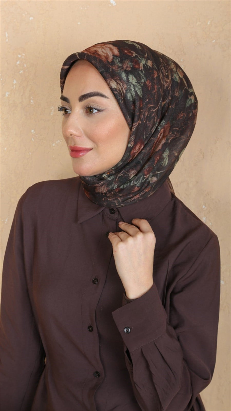 Lo'cella Pamuklu Soft Eşarp 4560-7 Kahve 