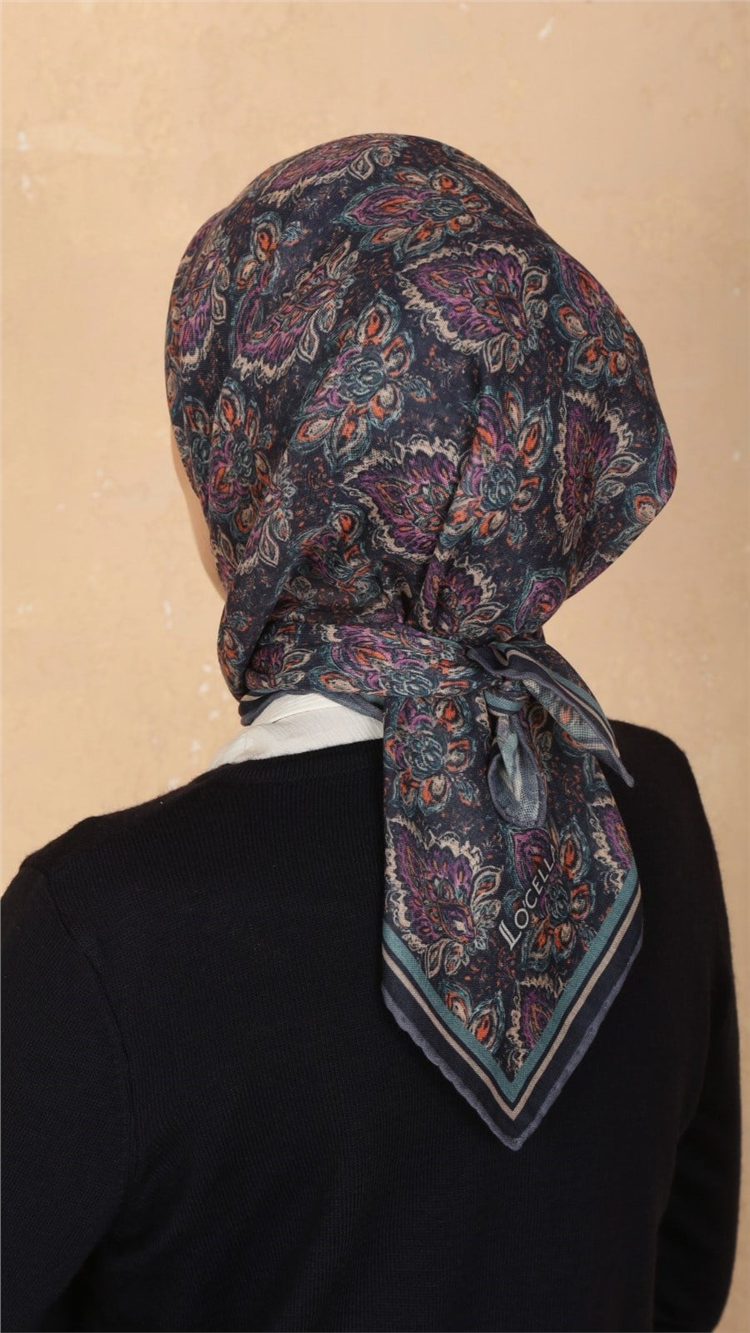 Lo'cella Pamuklu Soft Eşarp 4561-1 Lacivert 