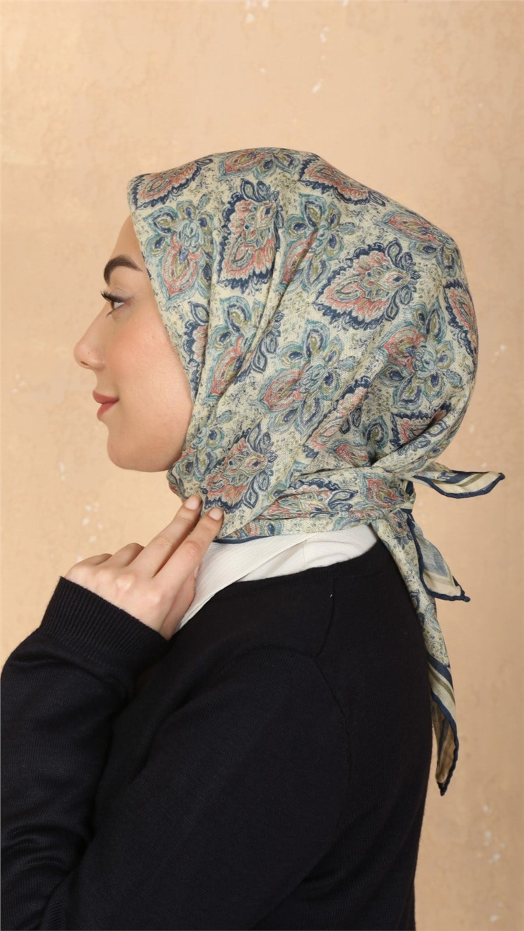 Lo'cella Pamuklu Soft Eşarp 4561-10 Mavi 