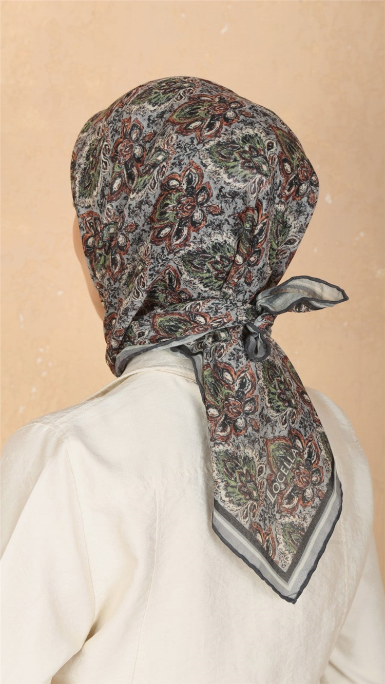 Lo'cella Pamuklu Soft Eşarp 4561-2 Gri